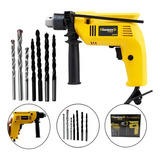 Furadeira Parafusadeira Impacto 1/2'' 500w Titanium + Brocas Cor Amarelo Voltagem 220v