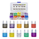 Fusível Lamina Carro Veículos Kit Com 100 Pçs Com Estojo