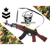 Fuzil Metralhadora Militar Som Luzes Vibra Arma Ak47 Premium