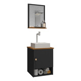Gabinete Arm Banheiro Lima 1 Porta Com Cuba Tulipa Branca