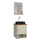 Gabinete Arm Banheiro Lima 1 Porta Com Cuba Tulipa Preta