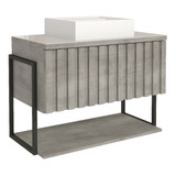 Gabinete Banheiro 80cm Mdf Aço Cuba