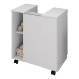 Gabinete Banheiro Coluna Pequin Branco Com Preto Marmo
