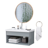 Gabinete Banheiro Em Mdf Com Pia Cuba - Zoff Riverzza