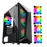 Gabinete Gamer Atx Hayom Gb1713 C/ 4 Fans Rgb Lateral Vidro