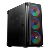 Gabinete Gamer Eg-812 Evolut Mesh Com 3 Cooler Rgb Led Cor Preto