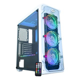 Gabinete Gamer K-mex Cg-w1b1 Trooper 3 Fans Argb Rítmicos Cor Branca