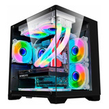 Gabinete Gamer K-mex Space Aqua Cg-10kn M-atx Sem Fan