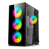 Gabinete Mid-tower Frente E Lateral De Vidro 3 Fans Inclusos