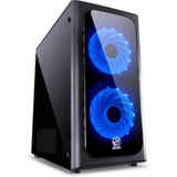 Gabinete Mid-tower Venus Preto Com 2 Fans Led Azul