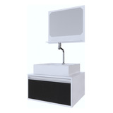 Gabinete P/ Banheiro C/cuba + Espelho Real 50 Fresno S/c