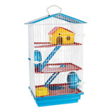 Gaiola 3 Andares Hamster Sírio Roedor Russo Cor Azul