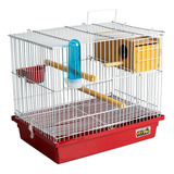 Gaiola Criadeira Periquito Aramado Branco Acessório Vermelho