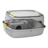 Gaiola De Hamster Habitat Portátil Transparente Cinza