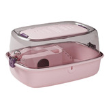 Gaiola De Hamster Habitat Portátil Transparente Rosa