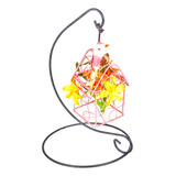 Gaiola + Flores Artificiais + Passarinho Arranjo Decorativa
