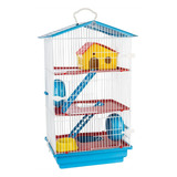 Gaiola Hamster 3 Andares Cor Azul