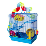 Gaiola Hamster Brincar Casa Grande 3 Andares Tubo Labirinto
