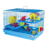 Gaiola Para Hamster Big Space Completa 2 Andares Azul
