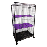 Gaiola Viveiro Forcevet Fauna Pet Luxo Black/lilás Jel Plast