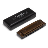 Gaita De Boca Harmonica Hering Easy Blues Marrom Ma4420c Dó 