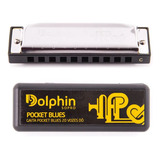 Gaita Profissional Dolphin Pocket Blues Em Dó 10 Furos