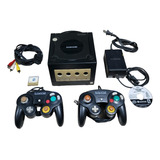 Game Cube Preto Completo E Funcionando