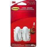 Gancho Adesivo Command Branco Pequeno Ate 450g 2 Unidades 3m