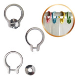 Gancho Argola Cortina P Box Banheiro 25 Pçs Cromado +brinde