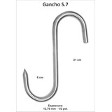 Gancho Para Açougue E Frigorífico S7 (1/2) Inox C/ 12 Un.