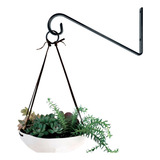 Gancho Suporte Rústico P/ Plantas Flores Z20 Preto Kit C/ 02 Forma Irregular