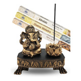 Ganesha Deus No Aparador Esotérico Com Incensário Decorativo