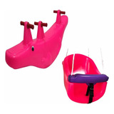 Gangorra Crocodilo Balanço Rosa + Balanço Bebê Infantil
