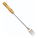 Garfo Para Churrasco 48cm Alumínio Fundido Cabo Madeira