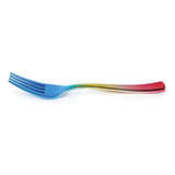 Garfo Plástico Descartável Luxo Arco Iris Cromus 10 Unid F