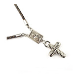 Gargantilha De Couro Masculino Cordão Estilo Escapulario