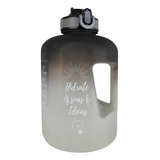 Garrafa Água Galão 2,2l Academia Squeeze - Kit Girl Cor Preto/branco