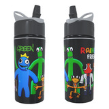 Garrafa Agua Squeeze Infantil Roblox Rainbow Friends 600ml Cor Preto