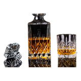Garrafa Decanter Vidro Whisky 900ml + 6 Copos Requinte 330ml