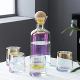 Garrafa Decanter Vidro Whisky Licor 750ml +4 Copos Superluxo