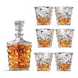 Garrafa Decanter Vidro Whisky Licor 800ml +6 Copos Superluxo
