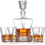 Garrafa Decanter Vidro Whisky Licor 930ml +6 Copos Superluxo