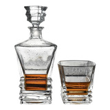 Garrafa Decanter Vidro Whisky Licor 930ml +6 Copos Superluxo