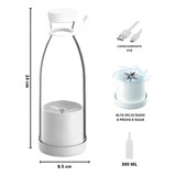 Garrafa Liquidificador Portatil Squezze Vitamina Cor Branco