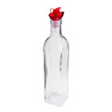 Garrafa P/azeite De Vidro C/tampa Plástico Vermelha 510ml