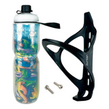 Garrafa Squeeze Bike Caramanhola 700ml + Suporte Garrafa