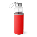 Garrafa Squeeze De Vidro Com Tampa Inox Com Capa Colorida 