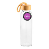 Garrafa Squeeze Em Vidro 500ml E Tampa Bambu Com Alça Topget