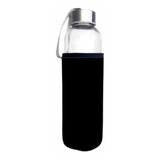 Garrafa Squeeze Vidro Com Capa Neopreme 520ml Preto