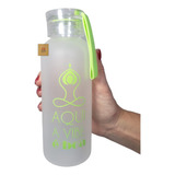 Garrafa Squeeze Vidro Com Tampa Alça 350ml Hidratação Acad
